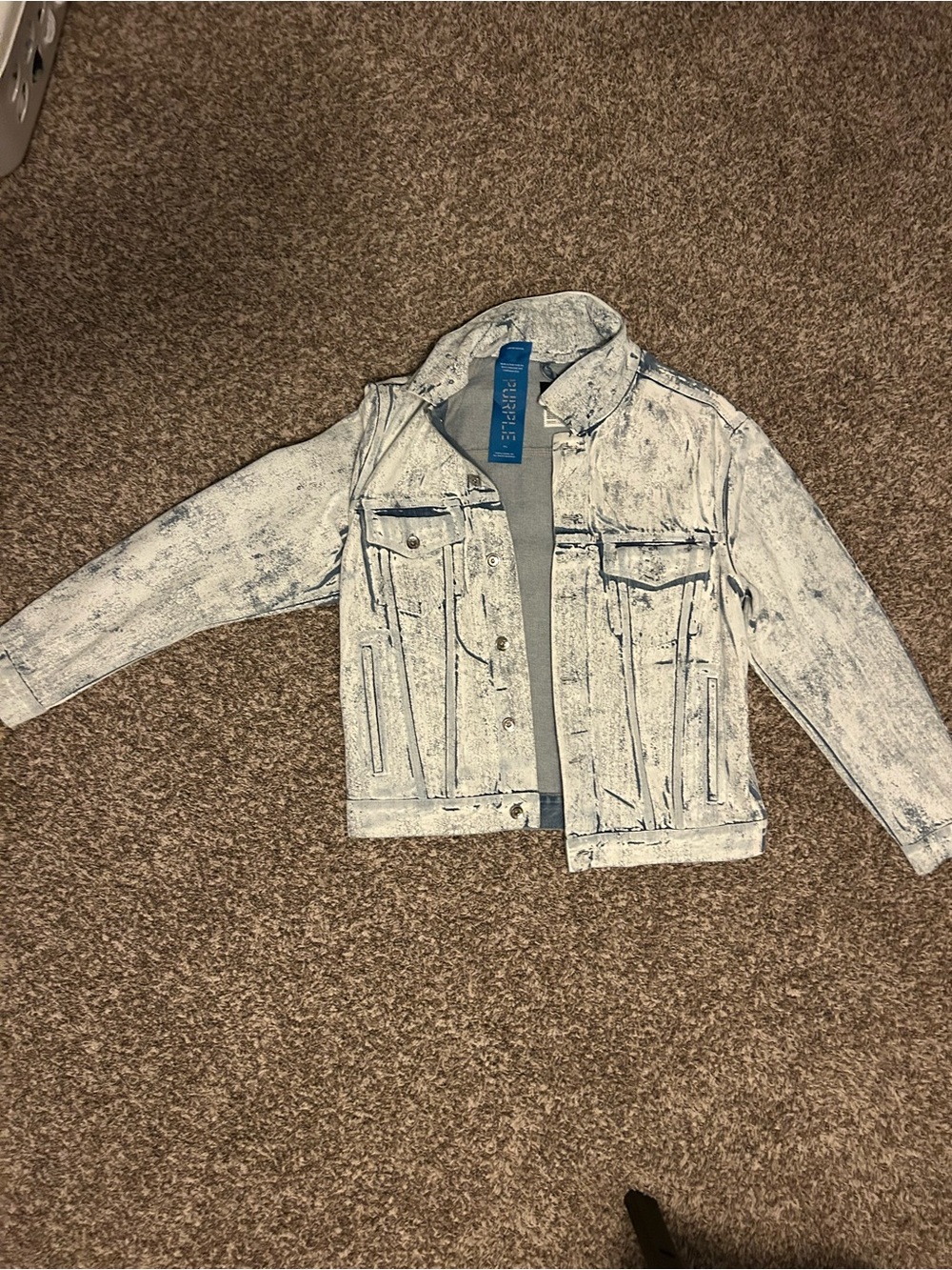 Limited edition Purple Brand Men’s Light Denim-Effect Jacket - White Wash